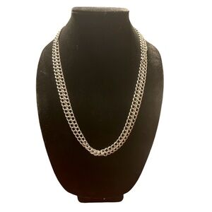 Double Strand Silver Tone Chain Necklace. 24" Pre owned